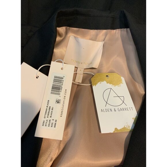 Rebecca Taylor Black Ottoman Ruched Blazer, Size 8, NWT $550 - Picture 7 of 7